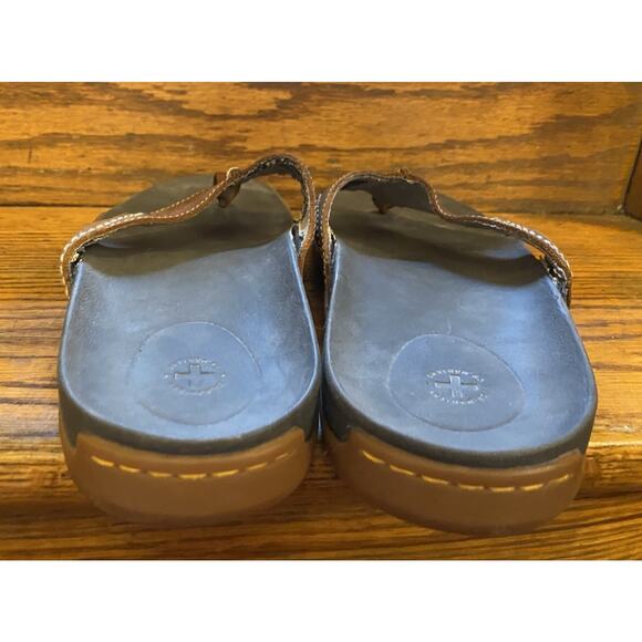 Dr Martens Brown Leather Flip Sandals Mens Shoes 13 - Picture 5 of 9